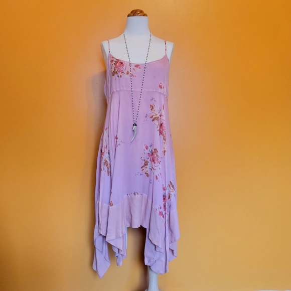 Free People Dresses & Skirts - Free People Pink Floral Asymmetrical Dress
